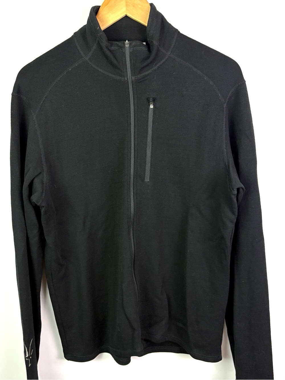 IBEX Black full Zip Performance Pullover size M